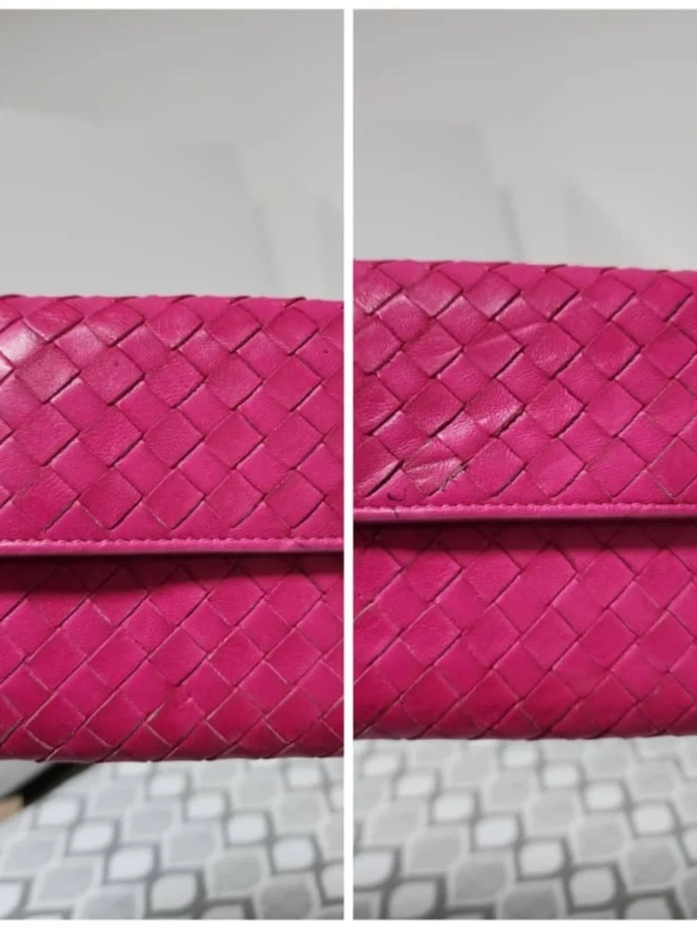 Authentic BOTTEGA VENETA Nappa Intrecciato Continental Flap Wallet Pink